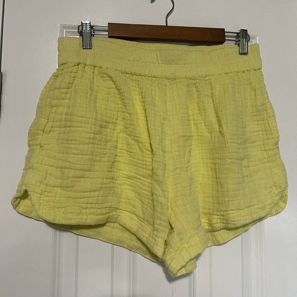 Rip Curl Premium Surf Shorts in cotton double weave gauze material in yellow